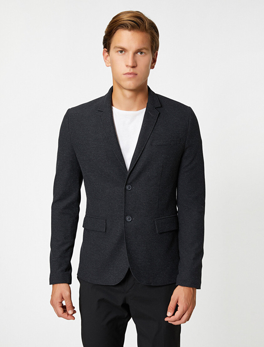 Cep Düğme Detaylı Spor Ceket