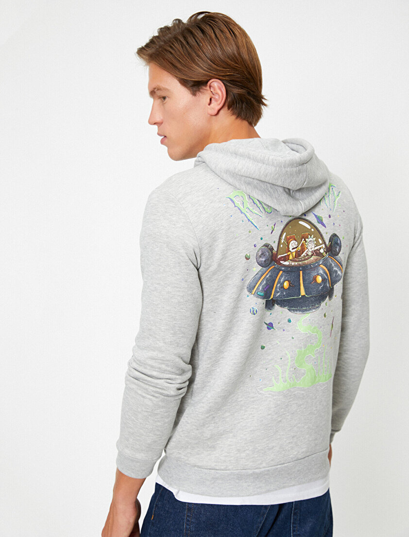 Rick and Morty Lisanslı Baskılı Sweatshirt