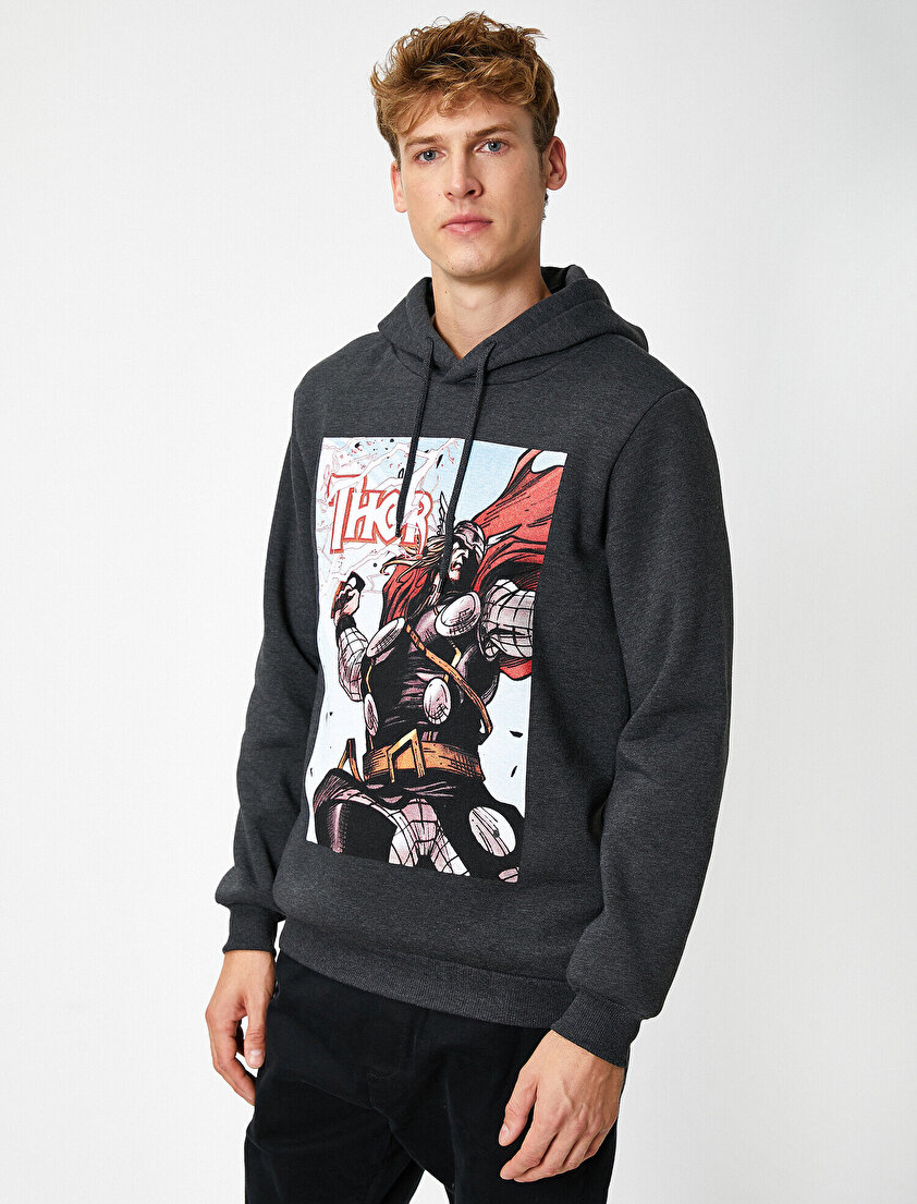 Kapüşonlu Marvel Lisanslı Thor Sweatshirt
