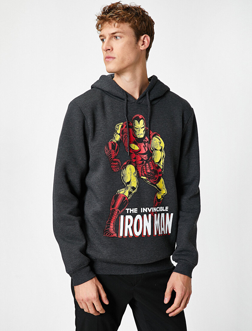 Kapüşonlu Marvel Lisanslı Iron Man Sweatshirt