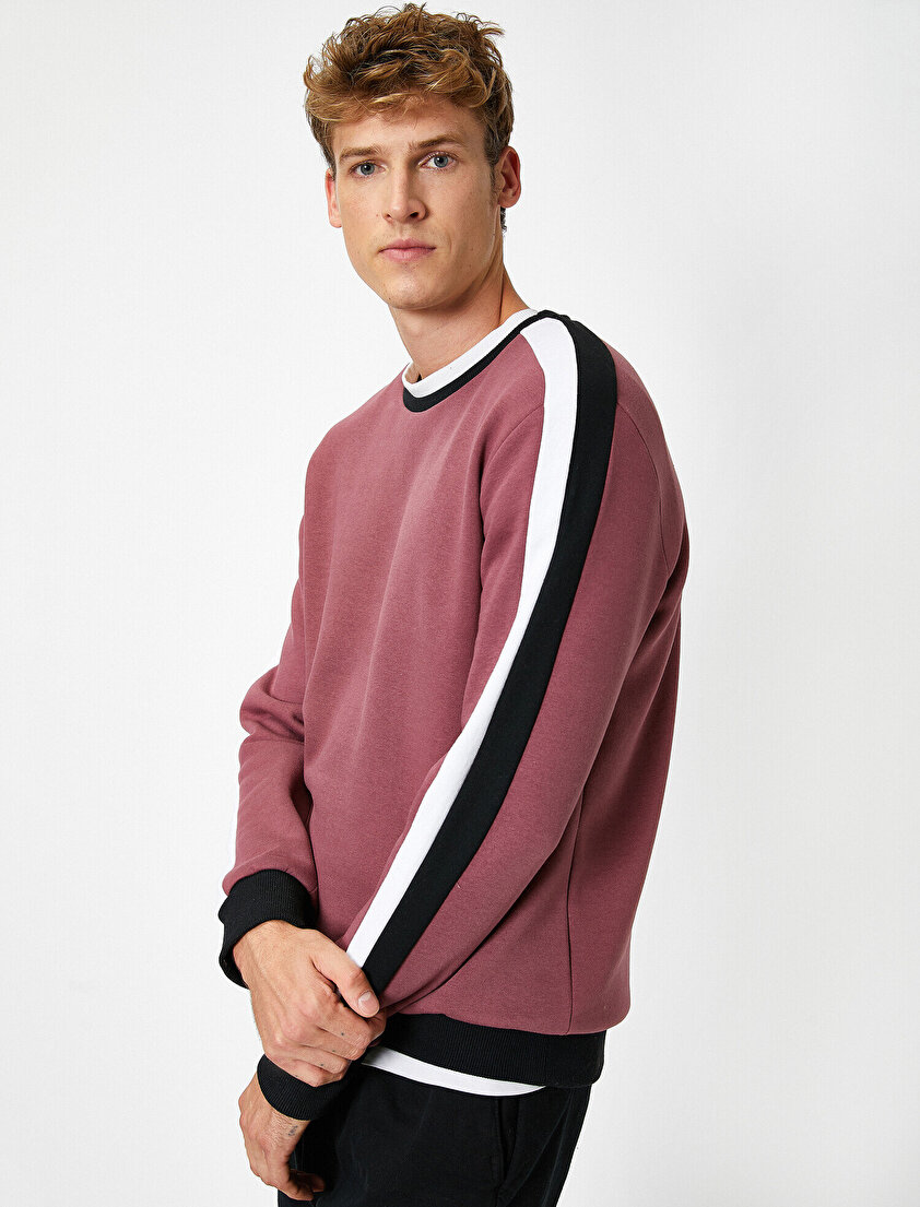 Bisiklet Yaka Uzun Kollu Multicolor Sweatshirt