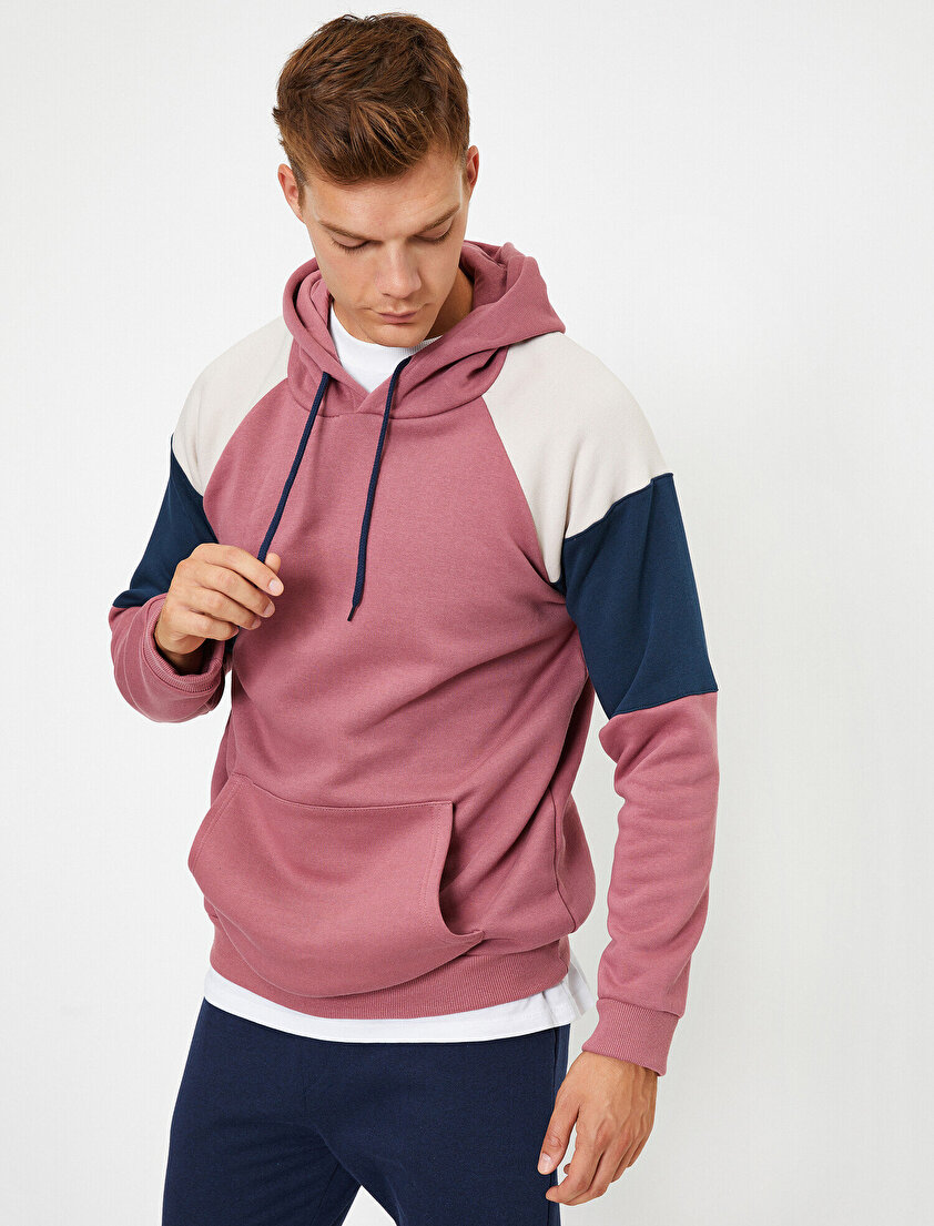 Kapüşonlu Renkli Sweatshirt