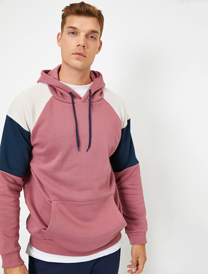 Kapüşonlu Renkli Sweatshirt