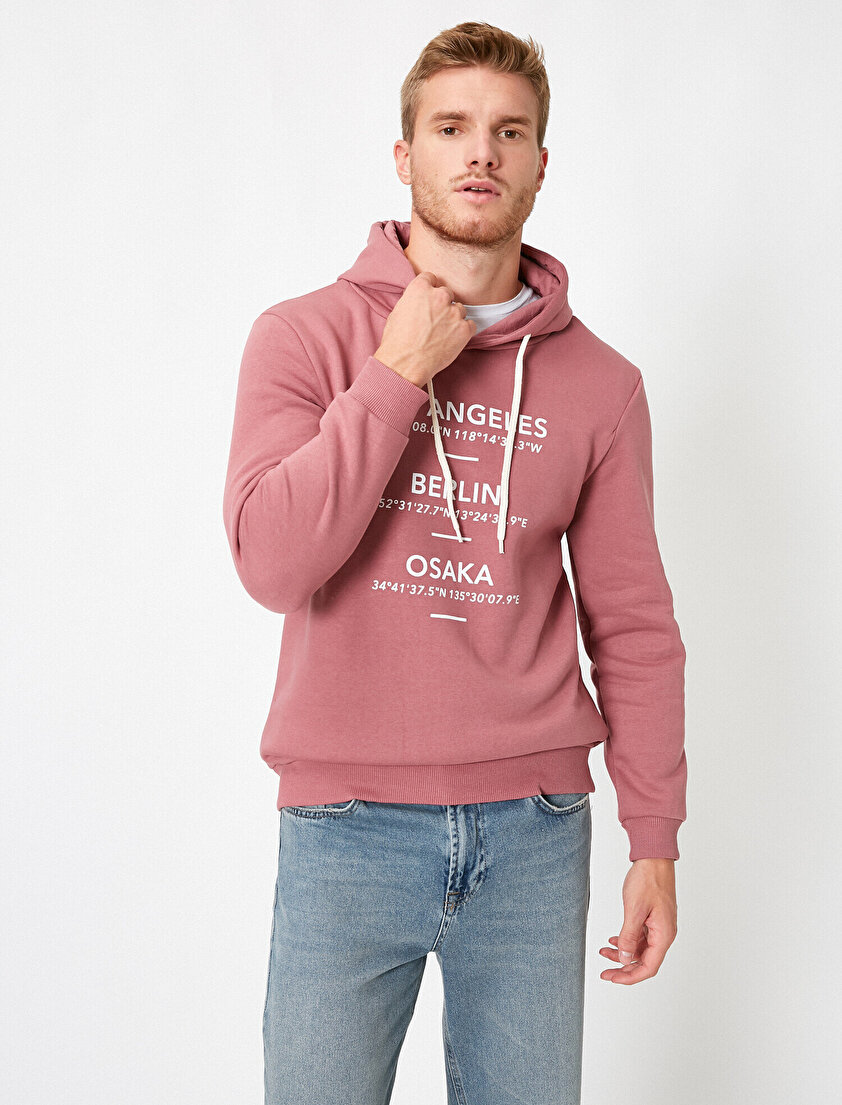 Uzun Kollu Yazılı Baskılı Sweatshirt