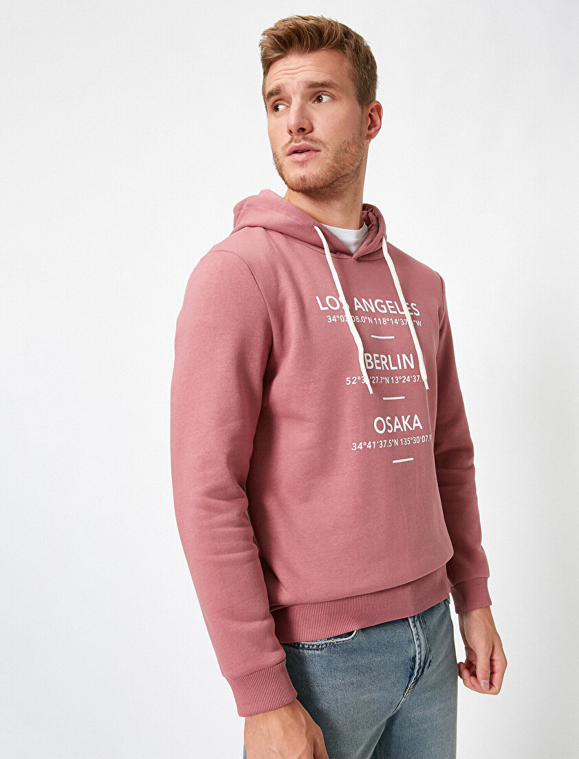 Uzun Kollu Yazılı Baskılı Sweatshirt