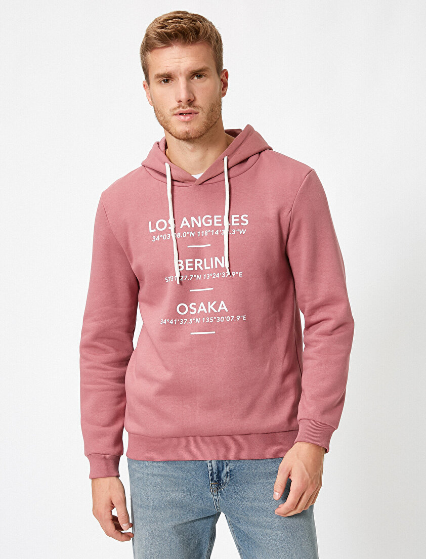 Uzun Kollu Yazılı Baskılı Sweatshirt