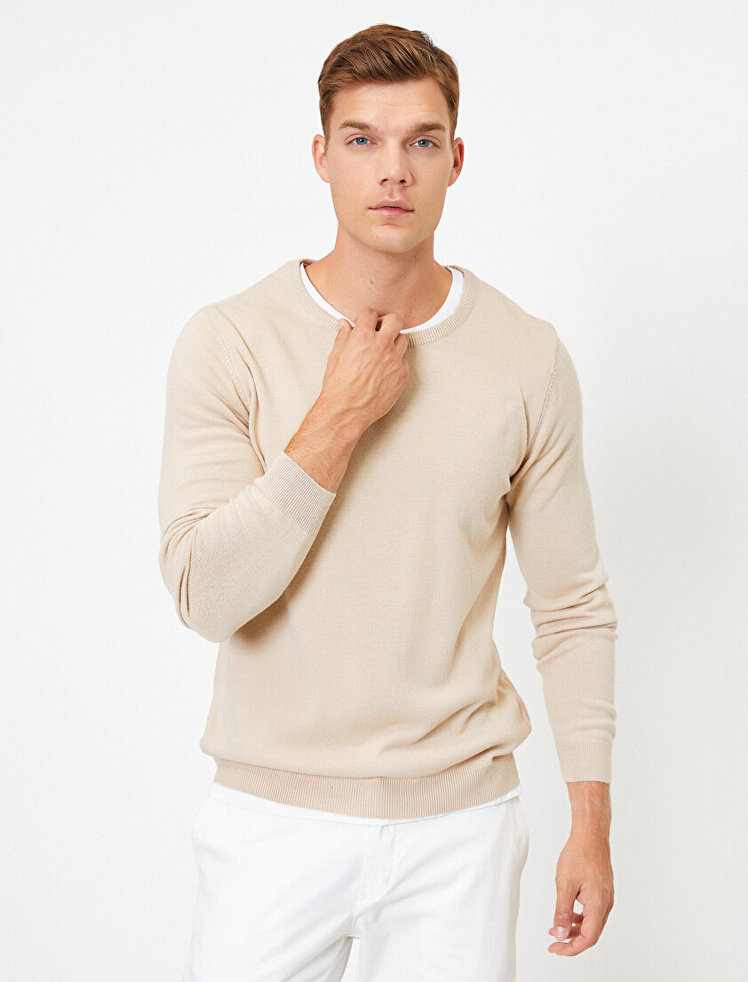 Uzun Kollu Bisiklet Yaka Kazak