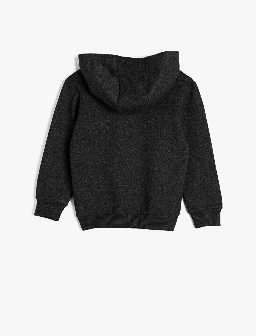 Kapüşonlu Basic Uzun Kollu Sweatshirt