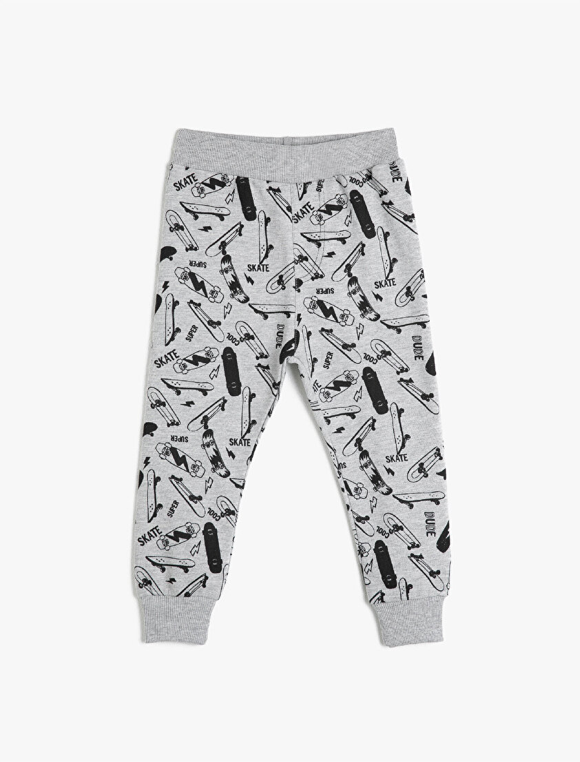 Normal Bel Desenli Eşofman Altı