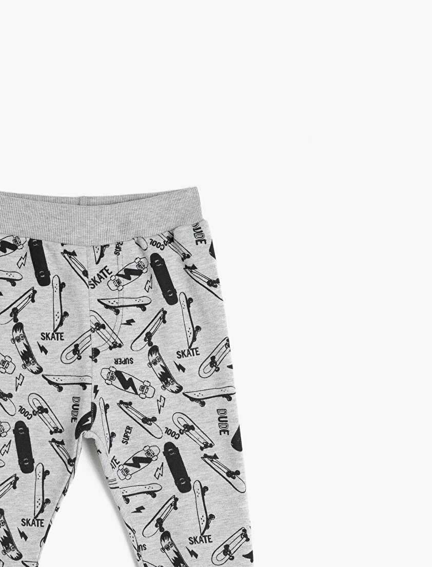 Normal Bel Desenli Eşofman Altı