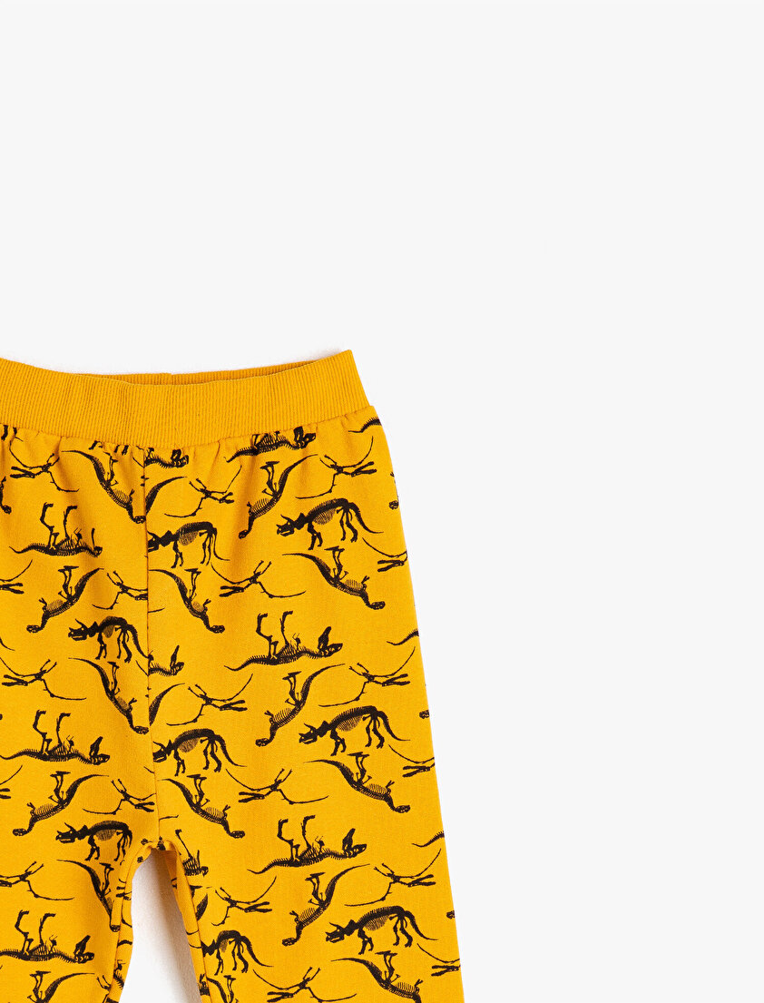 Pamuklu Dinozor Baskılı Eşofman Altı