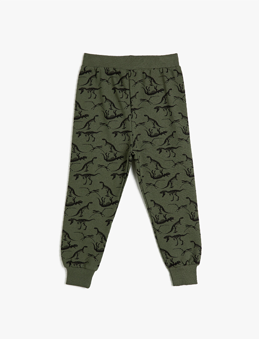 Pamuklu Dinozor Baskılı Eşofman Altı