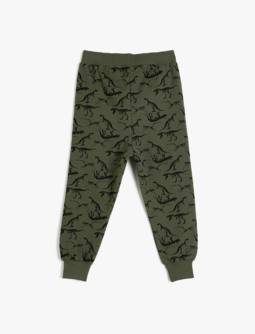 Pamuklu Dinozor Baskılı Eşofman Altı