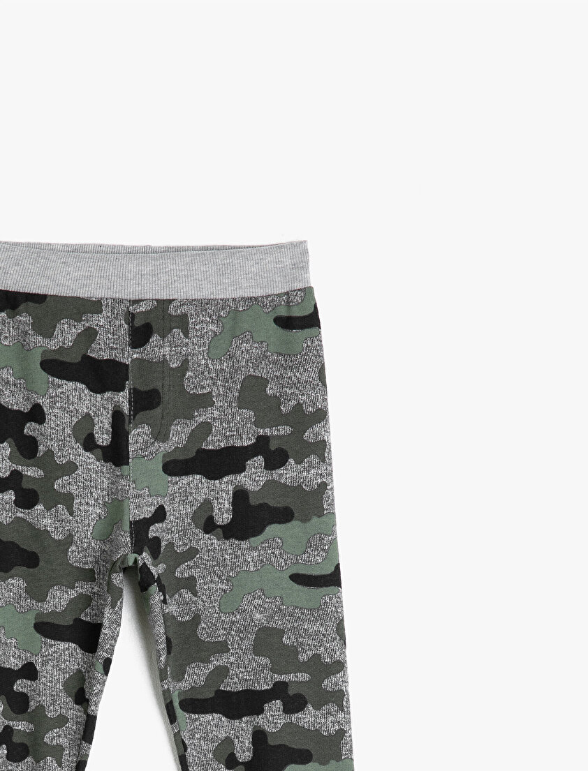 Normal Bel Kamuflaj Desenli Eşofman Altı