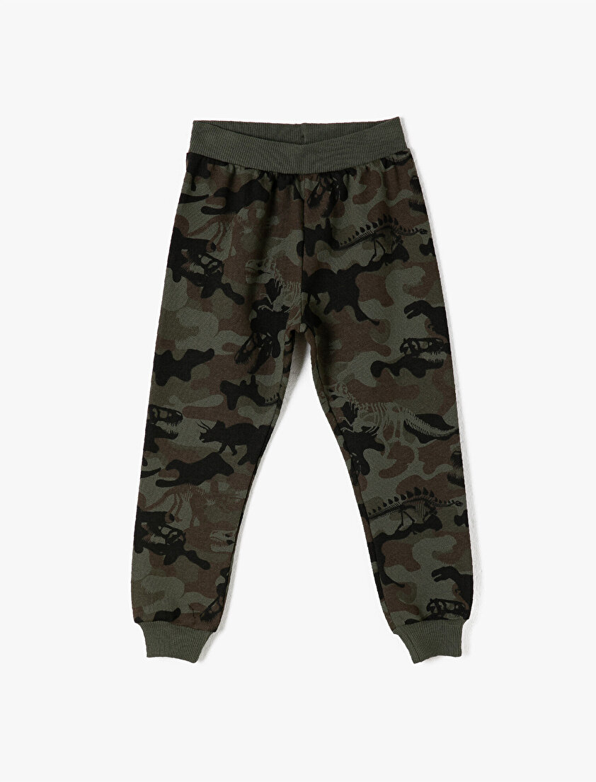 Pamuklu Kamuflaj Baskılı Eşofman Altı