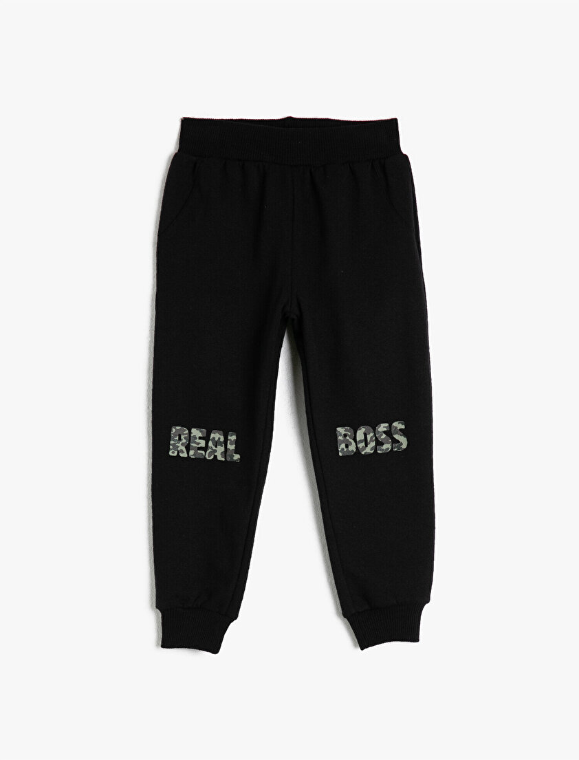 Baskılı Normal Bel Pamuk İçerikli Eşofman Altı