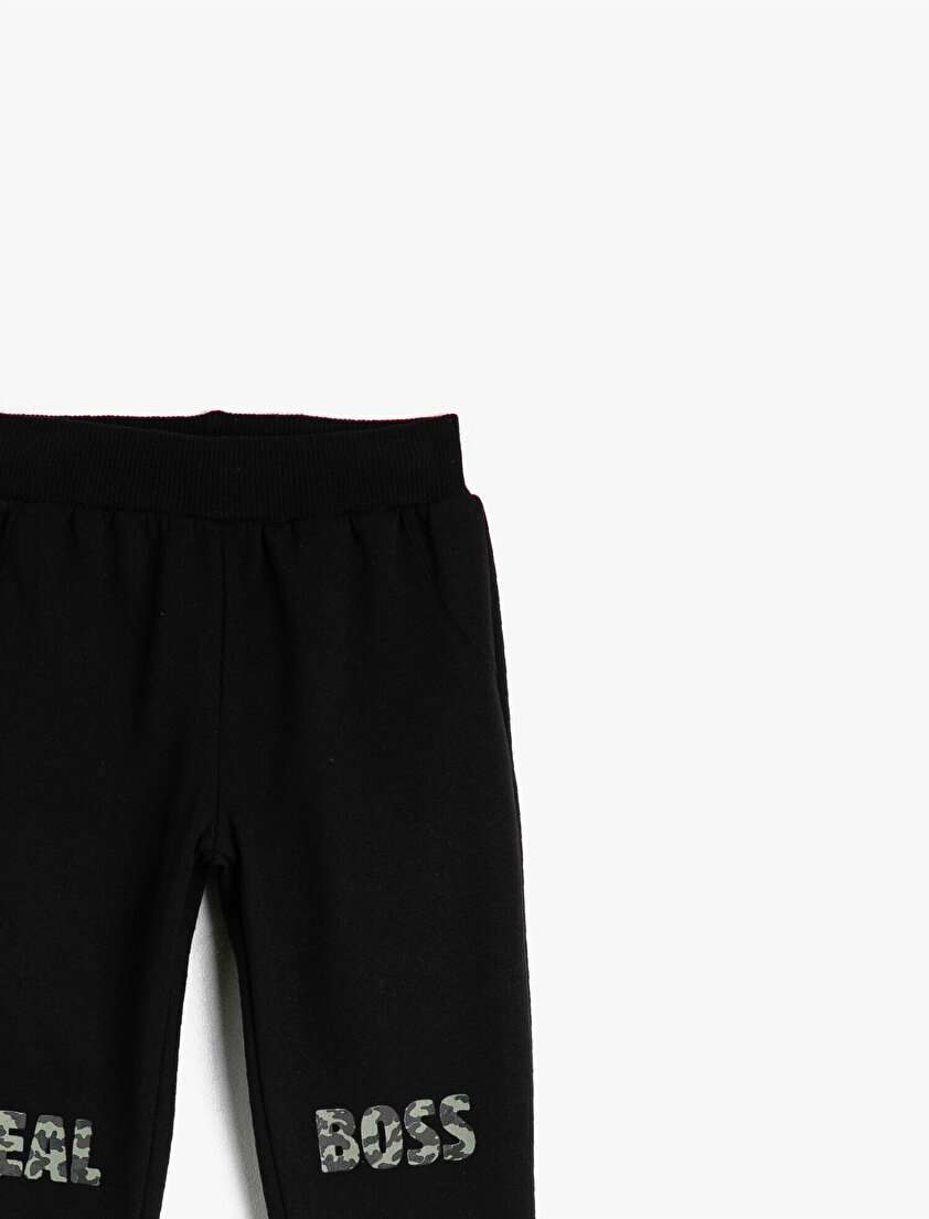 Baskılı Normal Bel Pamuk İçerikli Eşofman Altı