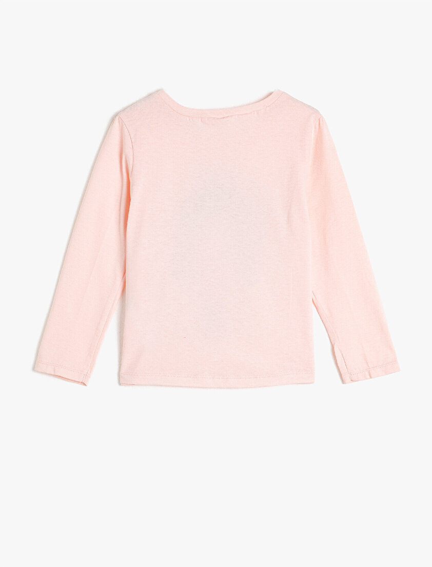 Baskılı Bisiklet Yaka Uzun Kollu Tişört