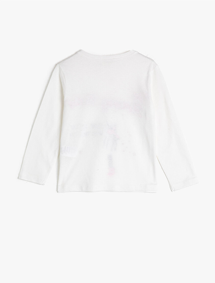 Bisiklet Yaka Yazılı Baskılı Uzun Kollu Tişört