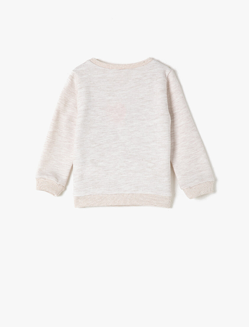 Bisiklet Yaka Hayvan Baskılı Sweatshirt