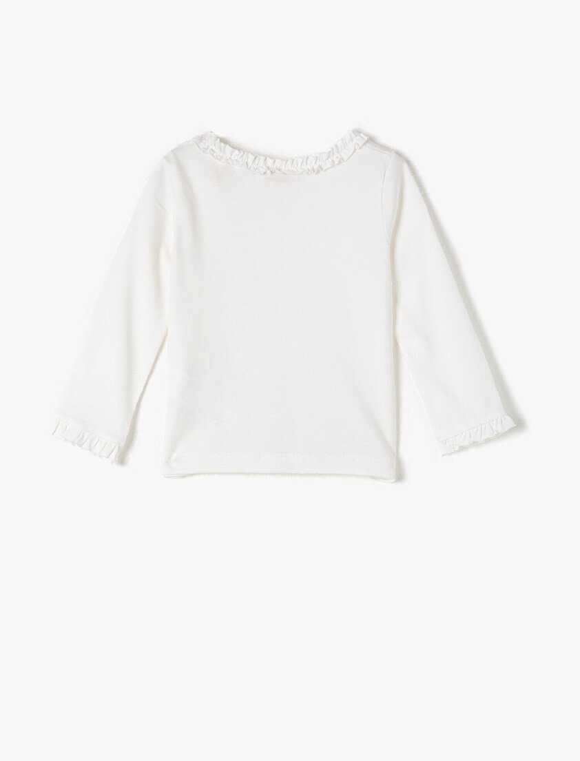 Bisiklet Yaka Volanlı Basic Tişört