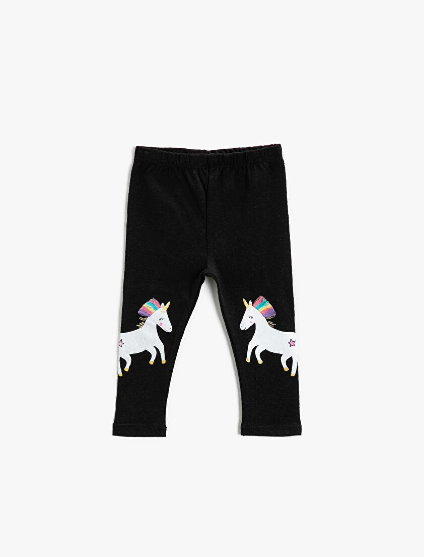 Unicorn Printed Elastic Waist Legging