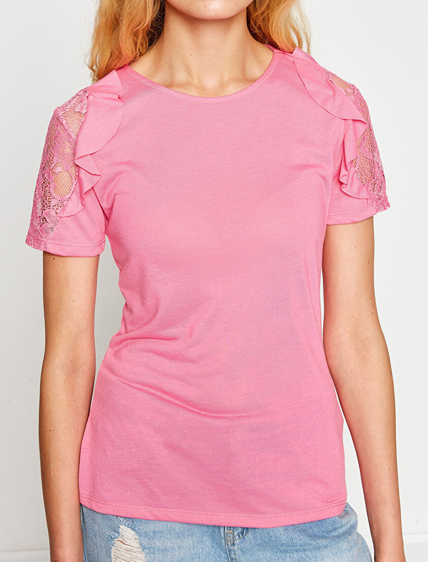 Dantel Detaylı T-Shirt