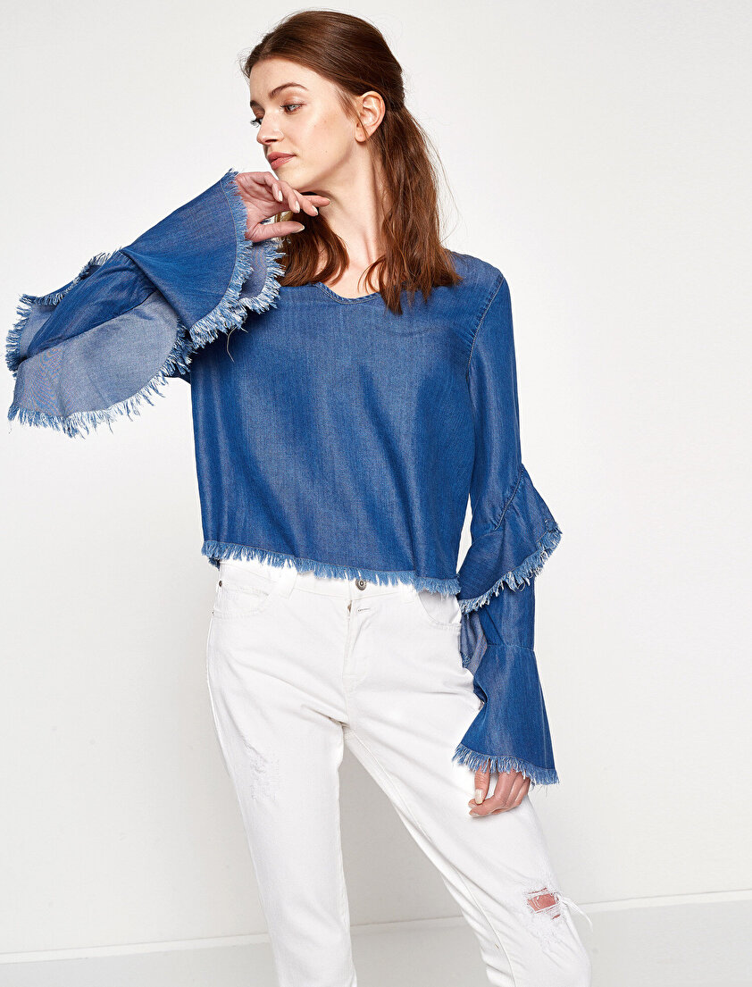 Kolları Volanlı Bluz