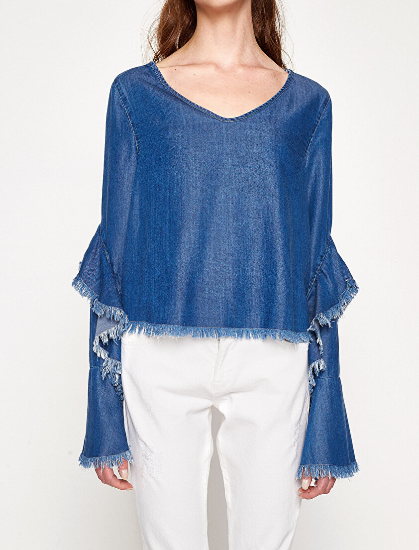 Kolları Volanlı Bluz