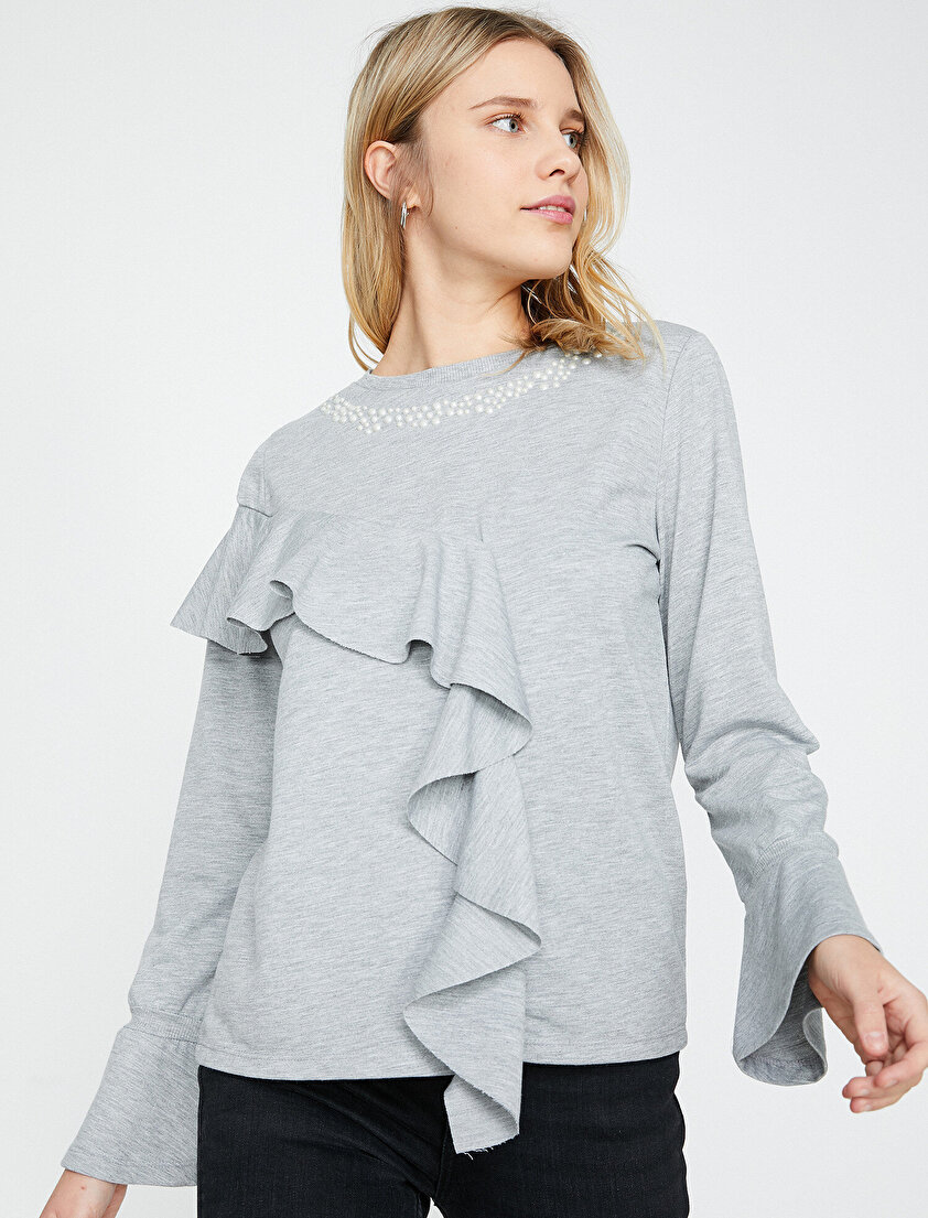 Fırfır Detaylı T-Shirt