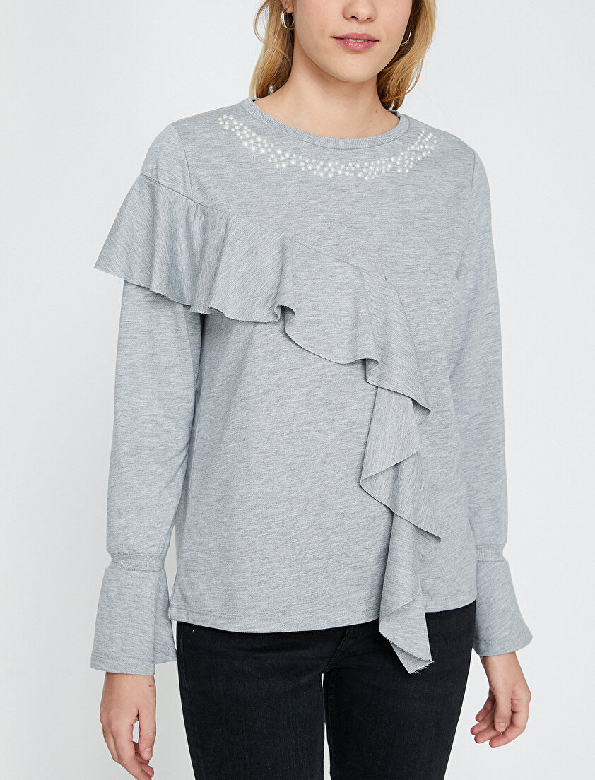 Fırfır Detaylı T-Shirt