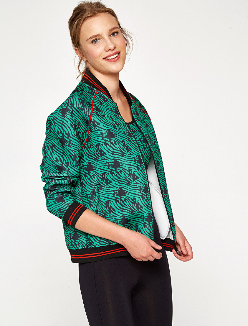 Desenli Bomber Ceket