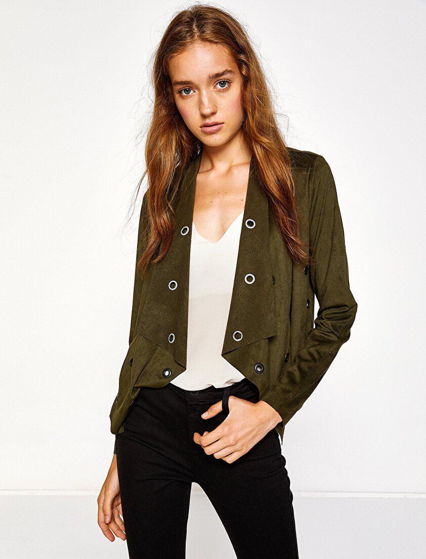 Kuş Gözü Detaylı Ceket