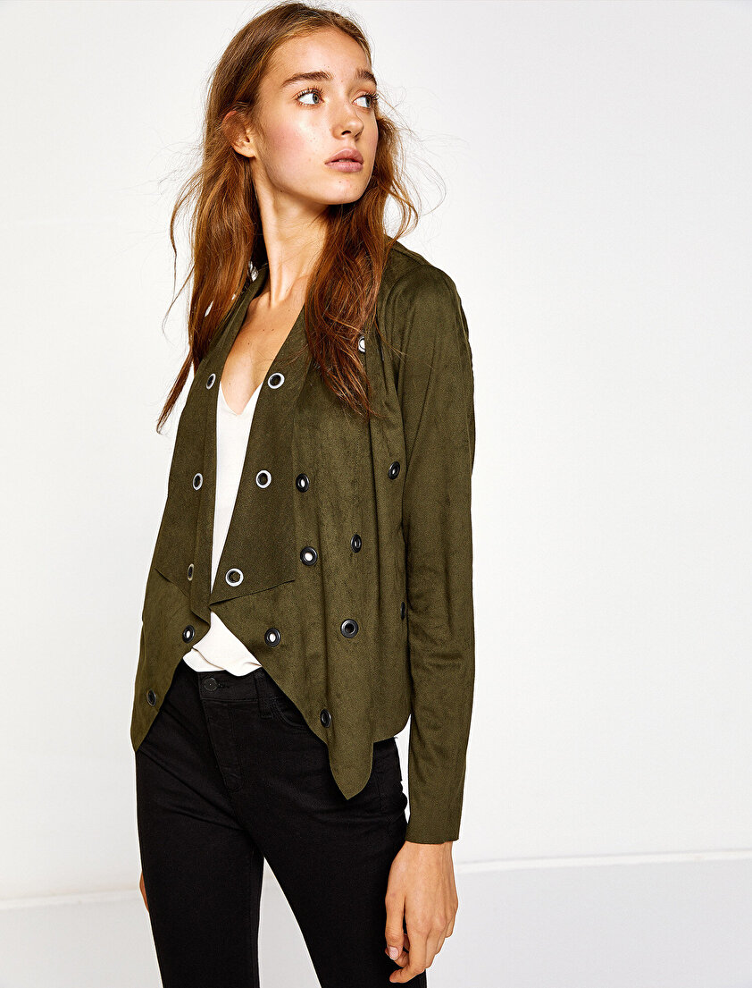 Kuş Gözü Detaylı Ceket