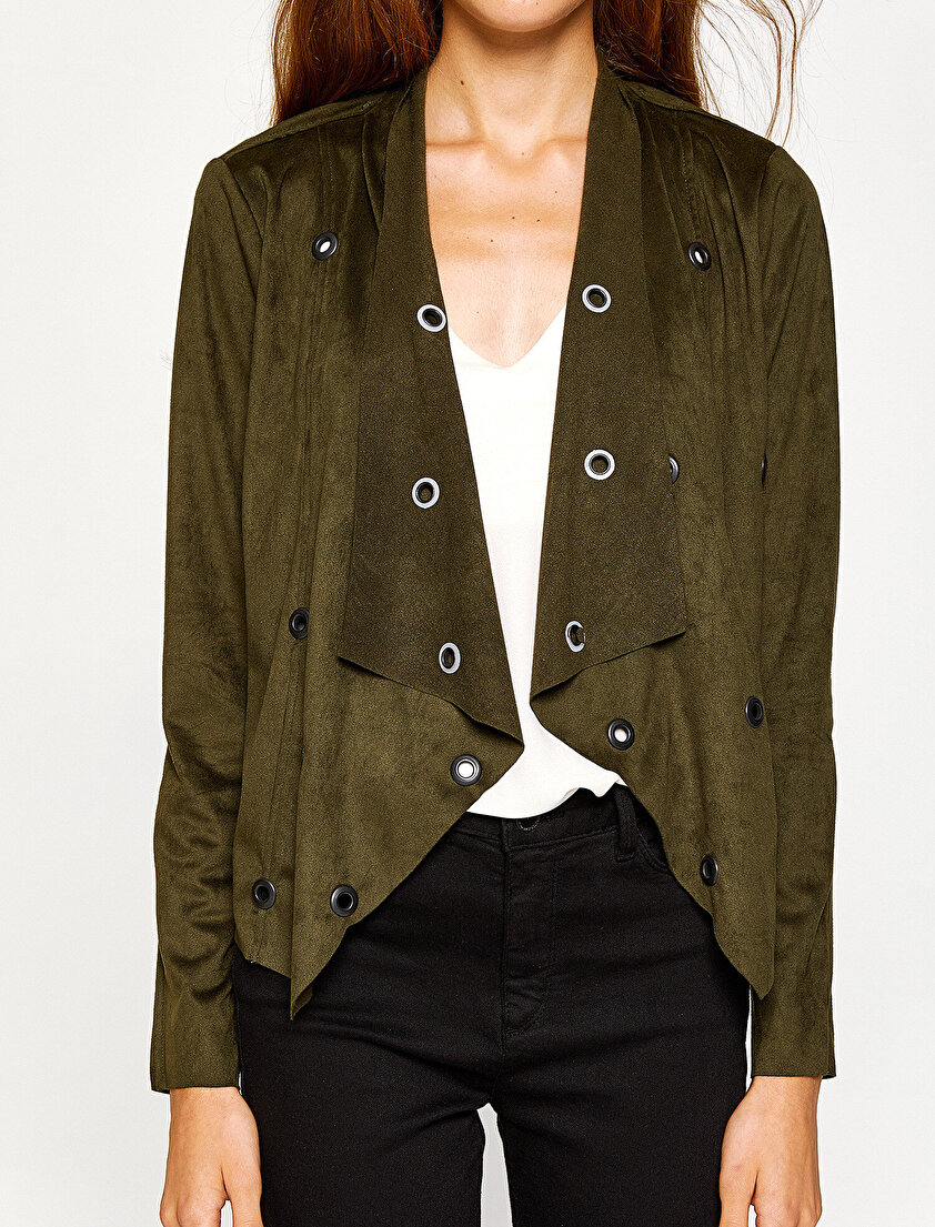 Kuş Gözü Detaylı Ceket