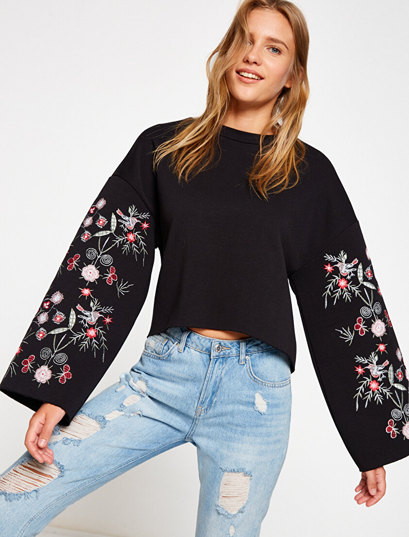 İşlemeli Sweatshirt