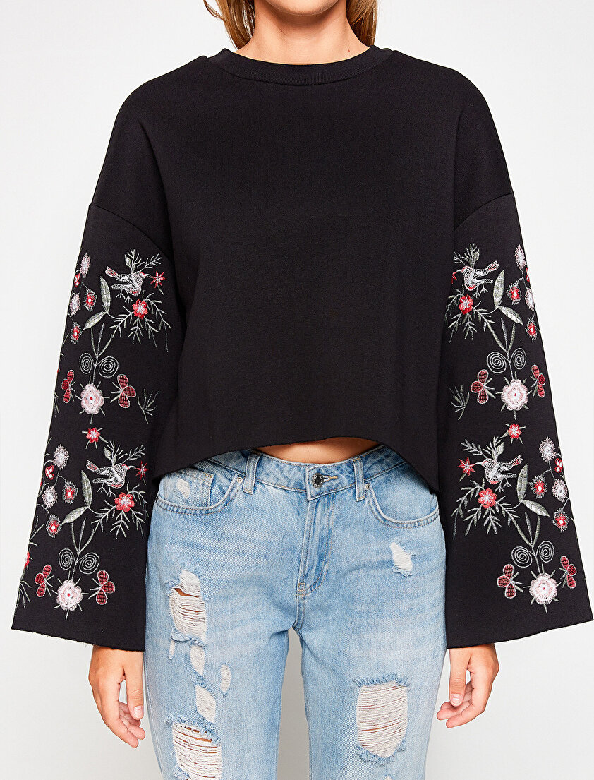 İşlemeli Sweatshirt