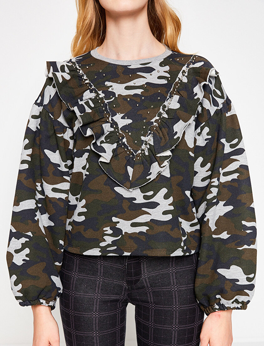 Kamuflaj Desenli Sweatshirt
