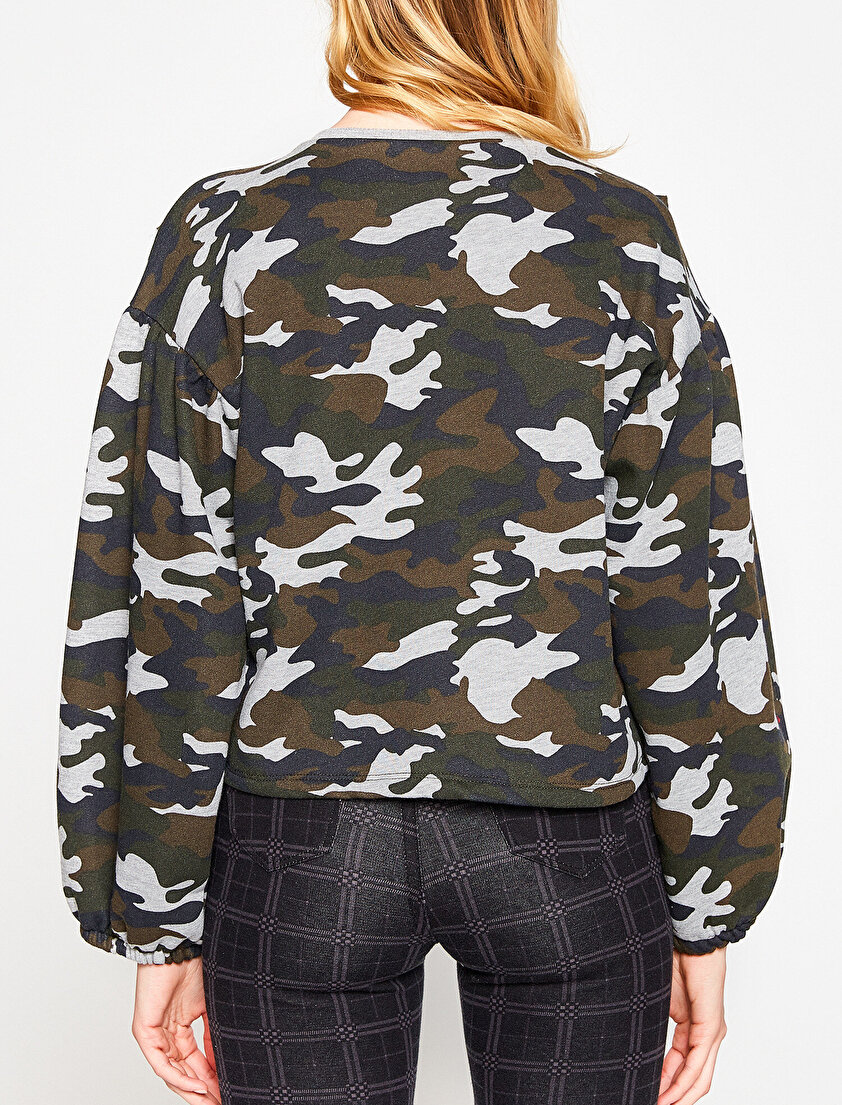 Kamuflaj Desenli Sweatshirt