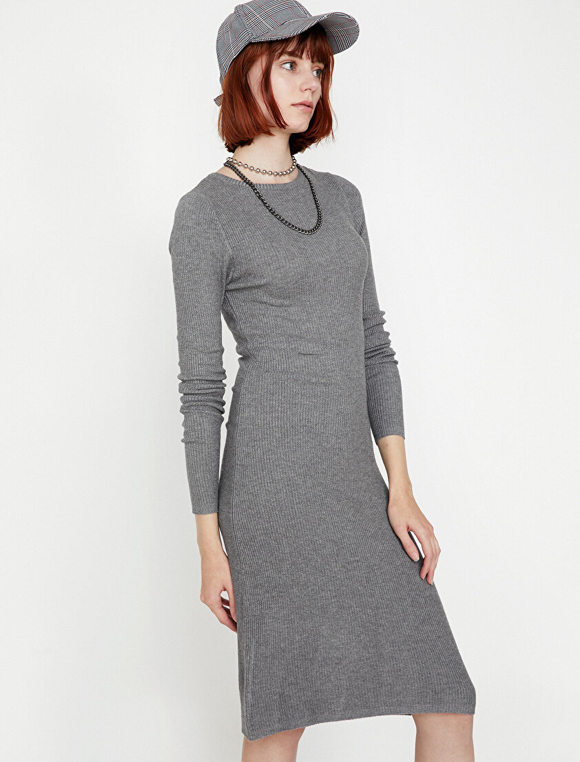 Bisiklet Yaka Elbise