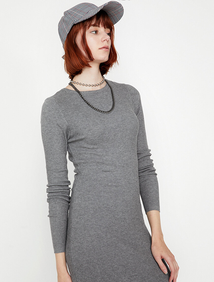 Bisiklet Yaka Elbise