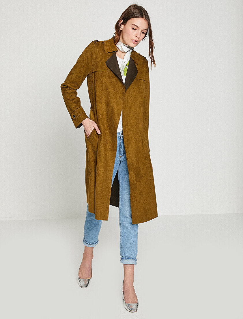 Beli Bağlamalı Trençkot