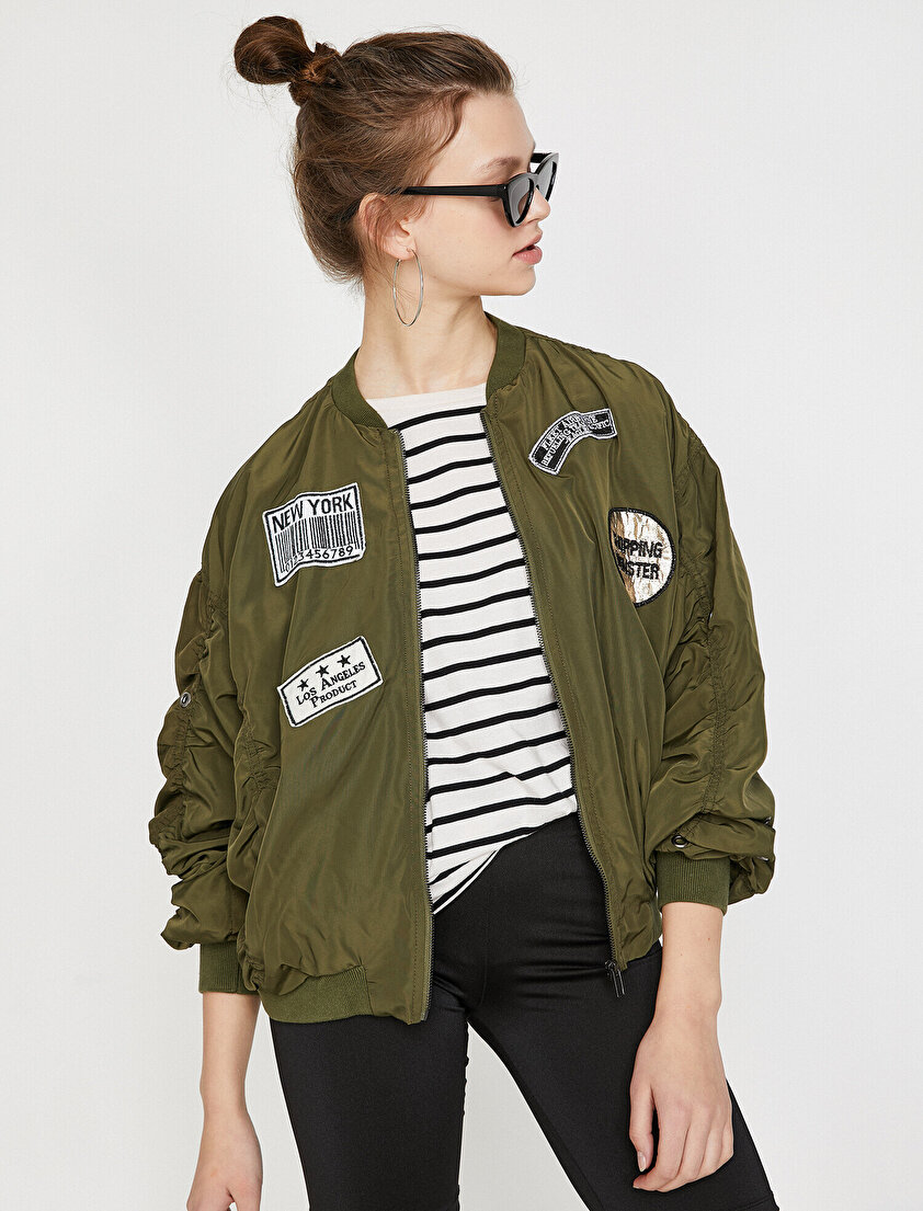 Kuş Gözü Detaylı Mont