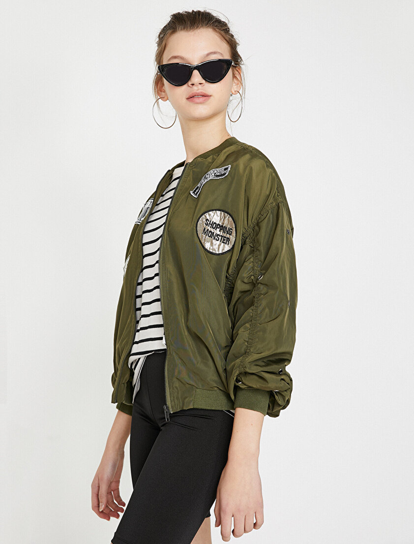 Kuş Gözü Detaylı Mont