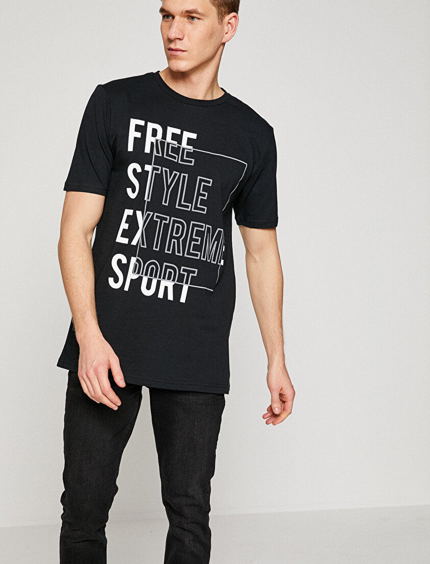 Koton Yazılı Baskılı T-Shirt. 1