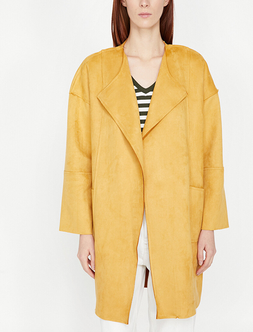 Süet Görünümlü Trençkot