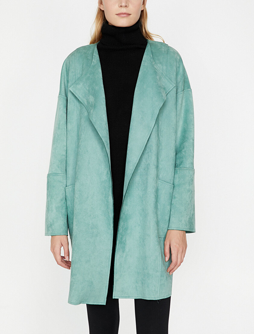 Süet Görünümlü Trençkot