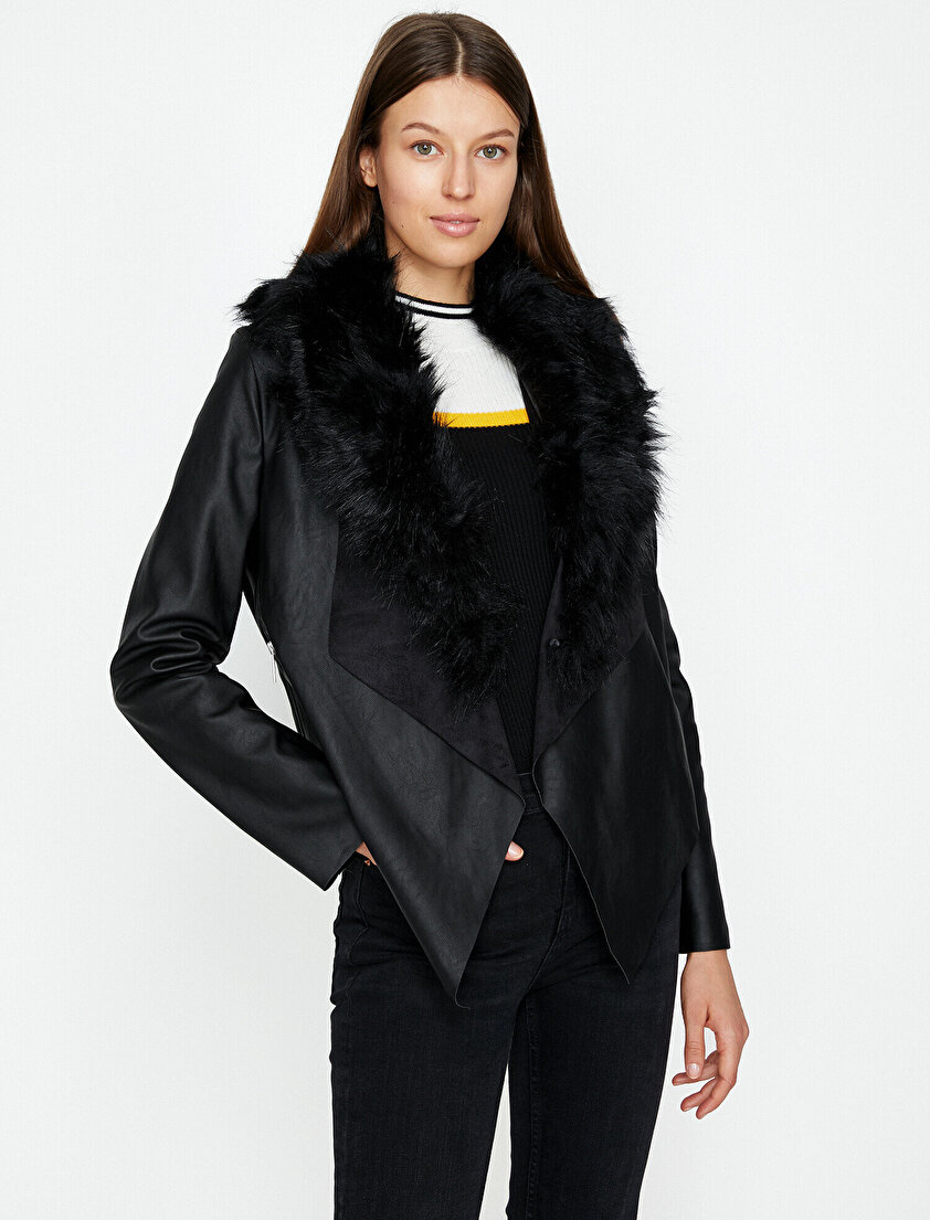 Suni Kürk Detaylı Mont