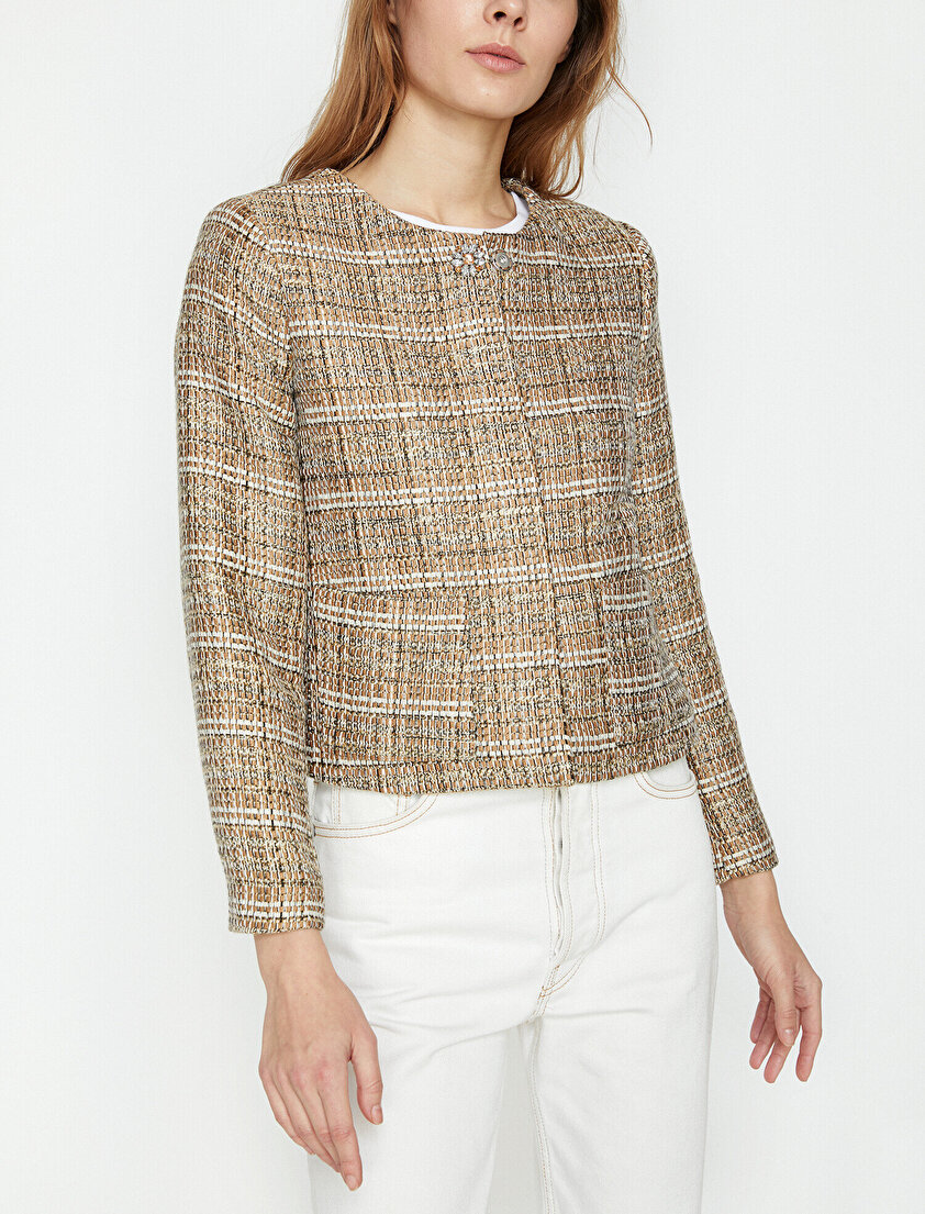 Düğme Detaylı Mont