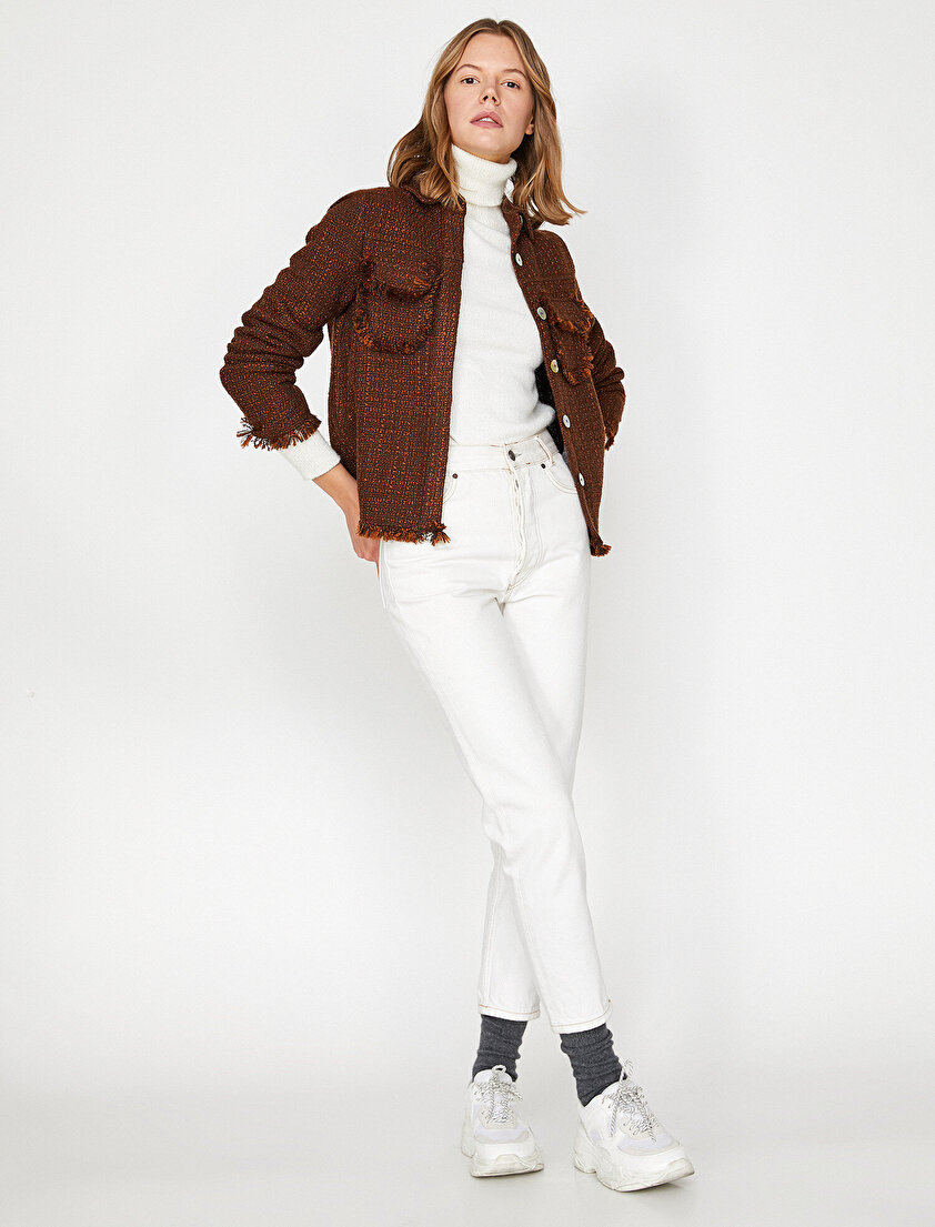 Düğme Detaylı Mont